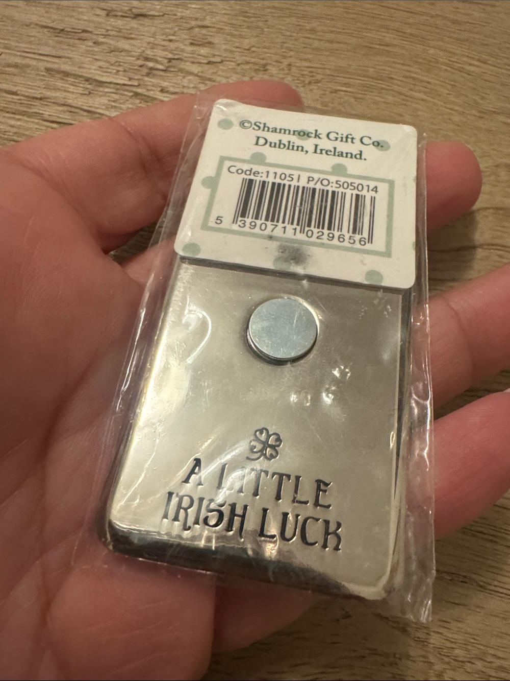 Irish Luck Silver Phone Case with Green Clover Accent refrigerator magnet Irish - Picture 3 of 5